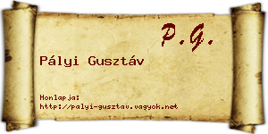 Pályi Gusztáv névjegykártya